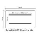 Kiigekatus CANADA 170x278cm, tumeroheline - Pilt 2