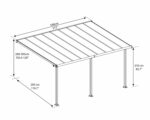 Varikatus terrassile Olympia 3x5,46 hall/kirgas - Pilt 2