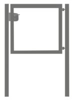 Jalgvärava raam LOCINOX lukuga, laiusega 1m RAL7016 hall - 1,45m - Pilt 2
