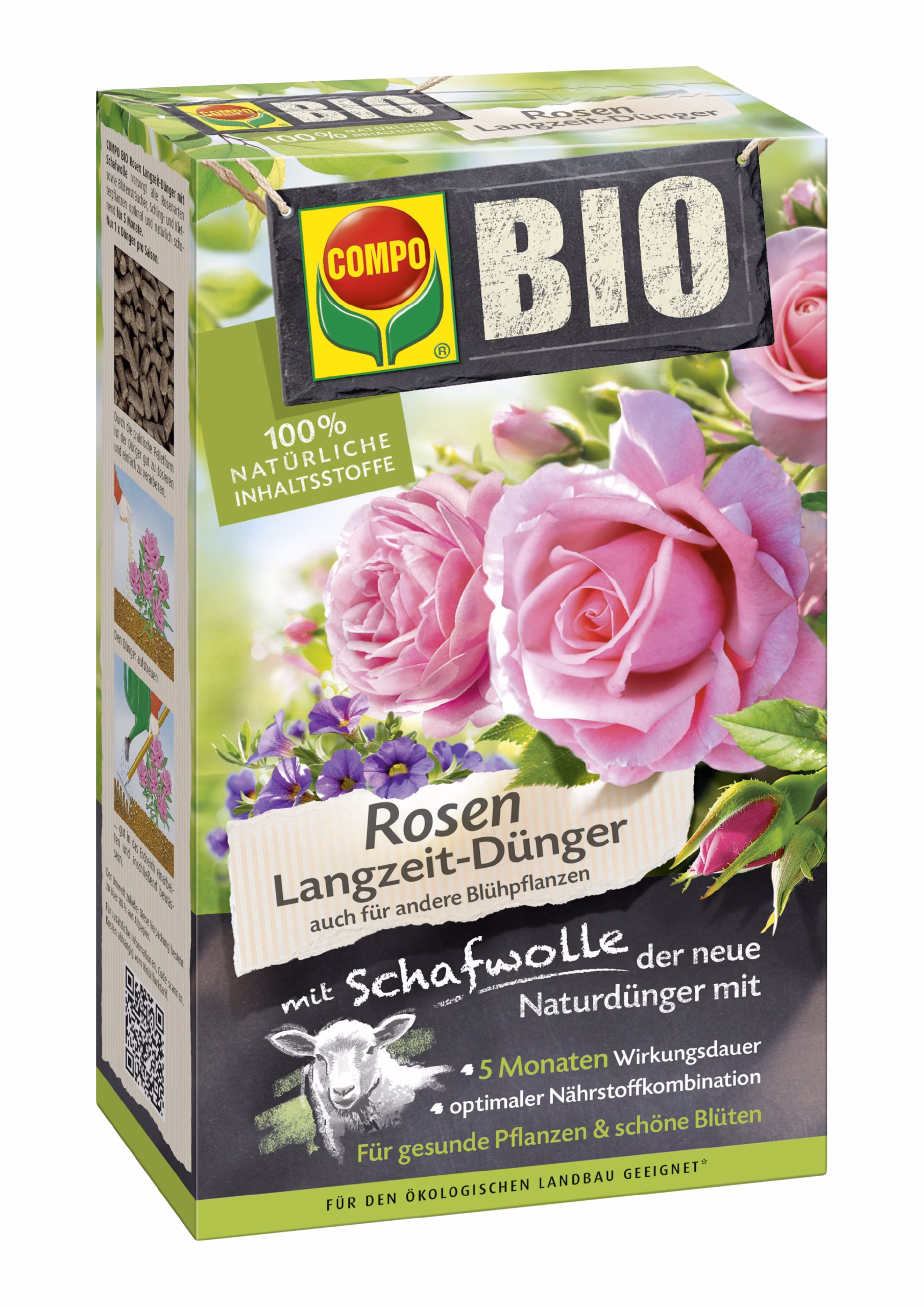 BIO pikaajaline roosiväetis lambavillaga Compo 750g