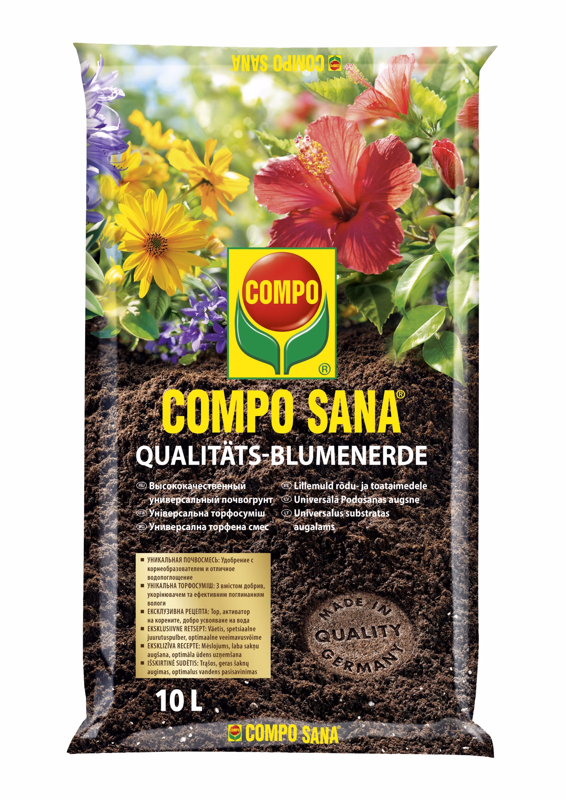 4008398111328 Lillemuld rõdu- ja toataimedele Compo 10L - Pilt 1