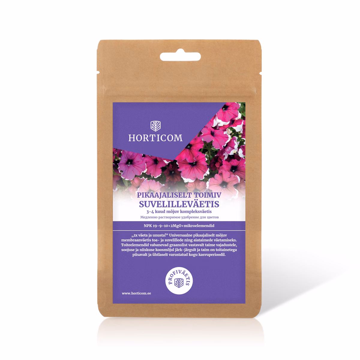 Pikaajaliselt toimiv suvelilleväetis Horticom 250g